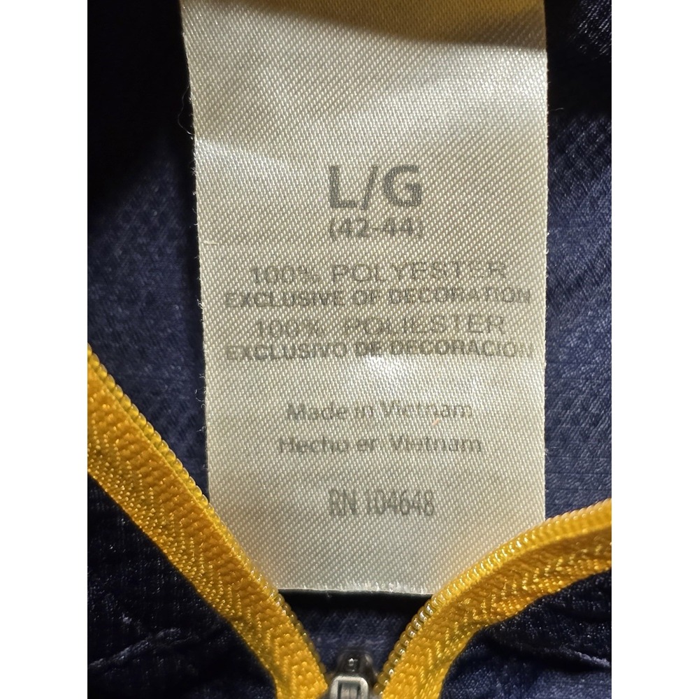 West Virginia Mountaineers Jacket Mens Large Pull Over Windbreaker 1/4 Zip - Picture 4 of 8